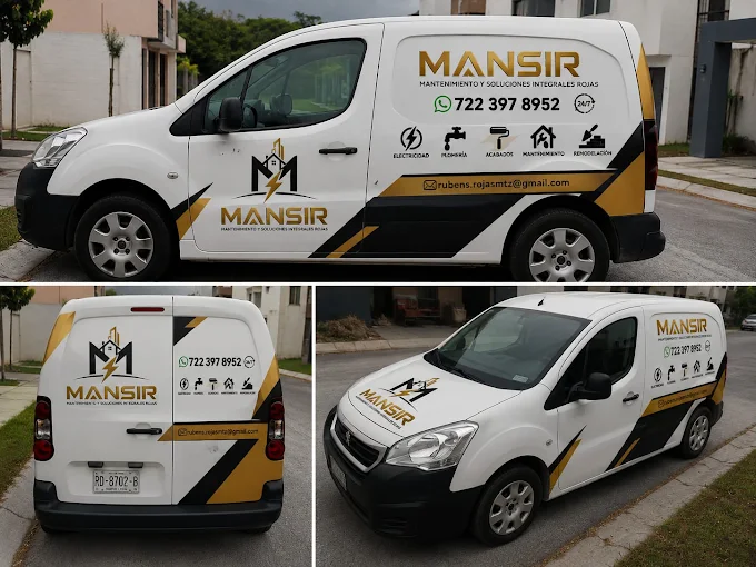 Vehículos de servicio rotulados de Mansir, mantenimiento y soluciones integrales